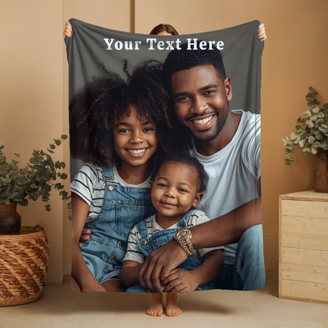 Birthday Gift for Dad Fleece Blankets Photo Text (Creator Uploaded)