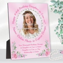 Birthday Gift for Daughter-in-Law, Photo Plaque