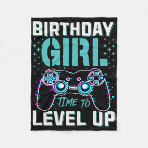 Birthday Gift For Girl Time To Level Up Cool Video Fleece Blanket