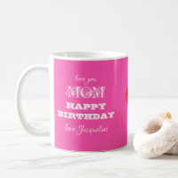 Birthday Gift For MOM Chic Script Name Cute Pink