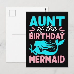 Birthday Gift: Funny Vintage Mermaid Aunt Tee 2025 Postcard