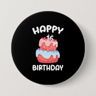 Birthday Gift   Happy 16th Birthday 7.5 Cm Round Badge