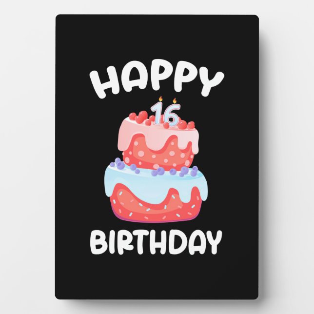 Birthday Gift | Happy 16th Birthday Plaque (Front)