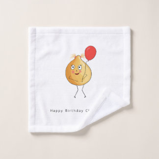 Birthday gift. Happy Birthday Chick, chickpea, pun Wash Cloth