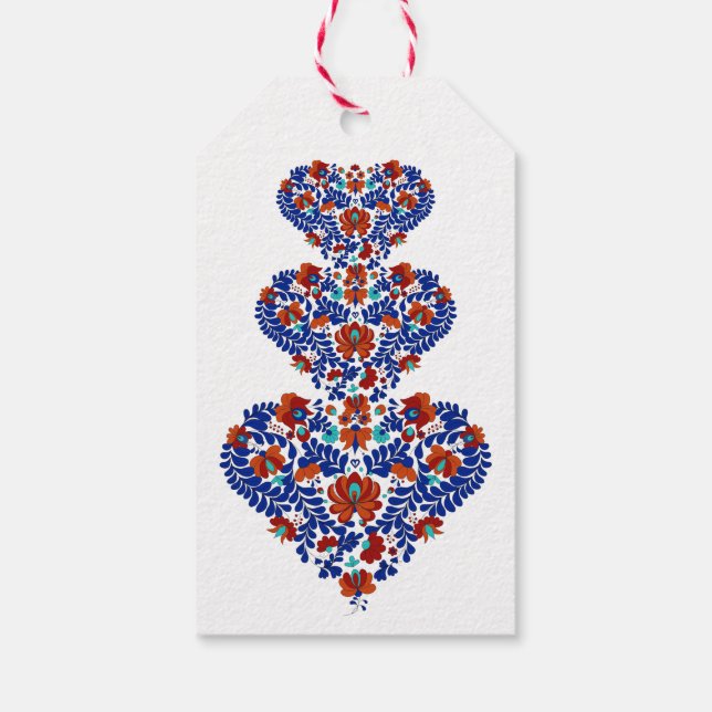 Birthday Gift / Hungarian Rustic Matyo  Tags (Back)