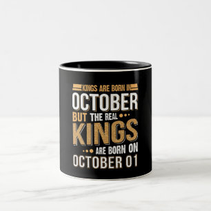 Birthday Gift Kings Are Born In October Gift Two-Tone Coffee Mug