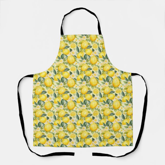 Birthday Gift | Lemon and Daisy Seamless Apron (Front)