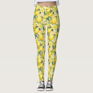 Birthday Gift Lemon and Daisy Seamless Leggings