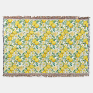 Birthday Gift Lemon and Daisy Seamless Throw Blanket