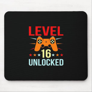 Birthday Gift Level 16 Unlocked Gamer Mouse Pad