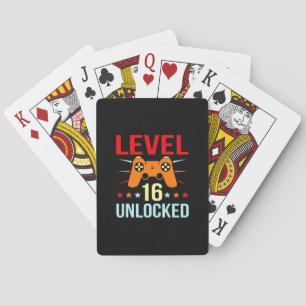 Birthday Gift   Level 16 Unlocked Gamer Playing Cards
