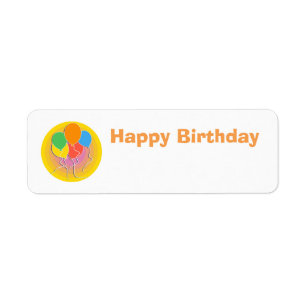 Birthday Gift Name Label With Balloons