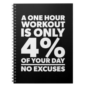 Birthday Gift One Hour Workout No Excuses Notebook