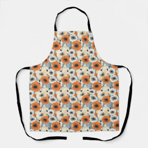 Birthday Gift   Orange, White, and Black Seamless Apron