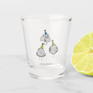 Birthday gift, party rockers, funny gift shot glass