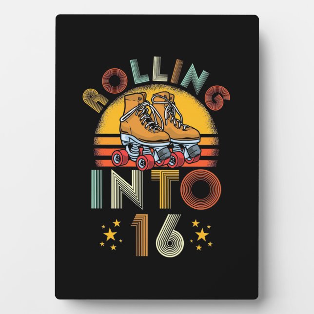 Birthday Gift | Rolling Into 16 Years Old Plaque (Front)