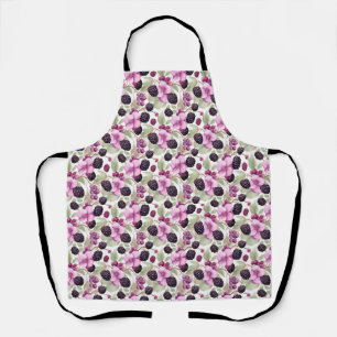 Birthday Gift Seamless Blackberry and Flower Apron