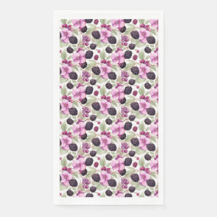 Birthday Gift Seamless Blackberry and Flower Napkin