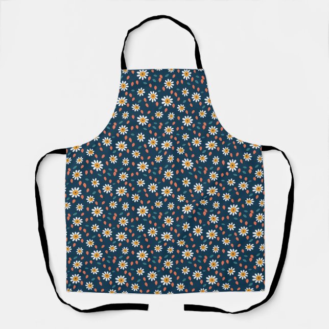 Birthday Gift | Seamless Daisy and Orange Leaf Apron (Front)