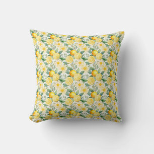 Birthday Gift Seamless Lemon and Daisy Cushion