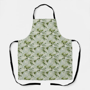Birthday Gift Seamless Lily of the Valley Flower Apron