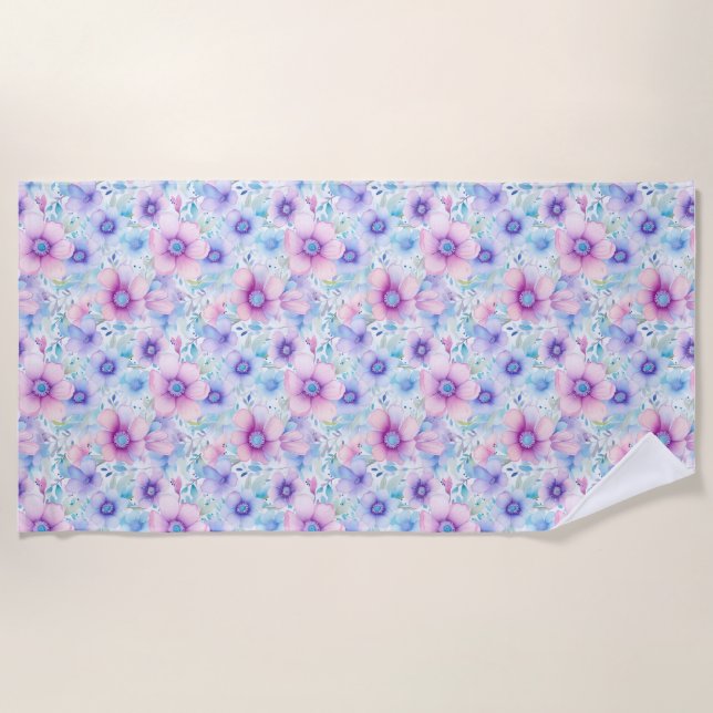 Birthday Gift | Seamless Pattern with Pink Beach Towel (Front)
