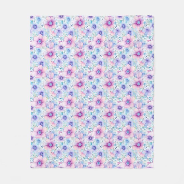 Birthday Gift | Seamless Pattern with Pink Fleece Blanket (Front)