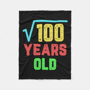 Birthday Gift Square Root Of 100 10 Years Old Fleece Blanket