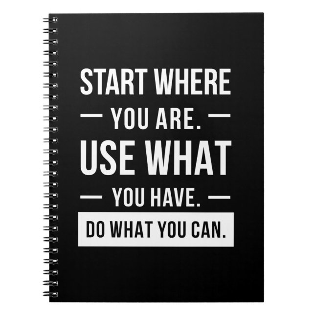 Birthday Gift Start Where You Are Notebook (Front)