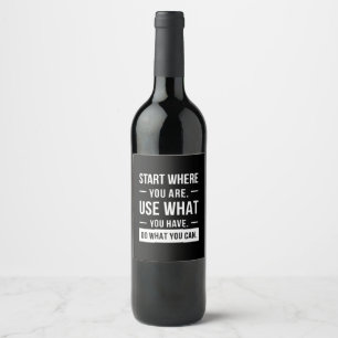 Birthday Gift Start Where You Are Wine Label