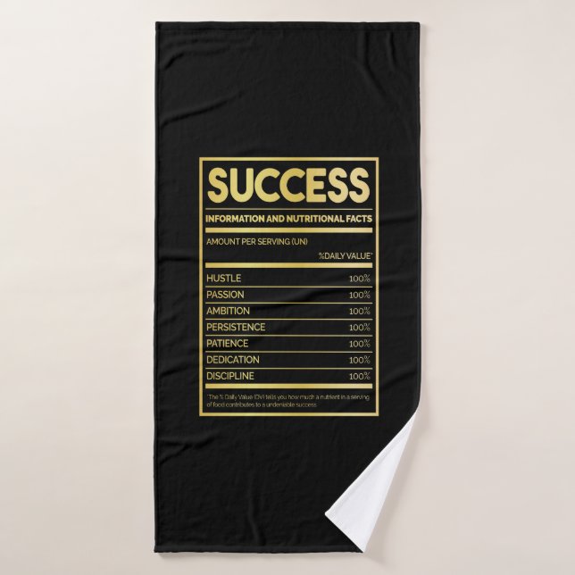 Birthday Gift Success Nutritional Facts Bath Towel (Bath Towel)