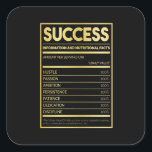 Birthday Gift Success Nutritional Facts Square Sticker<br><div class="desc">Birthday Gift Success Nutritional Facts</div>