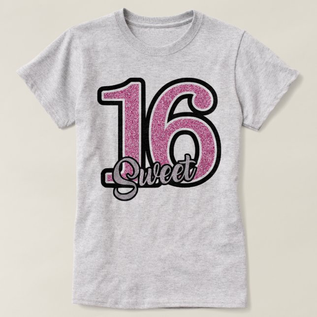 Birthday Gift Sweet 16 T-Shirt (Design Front)