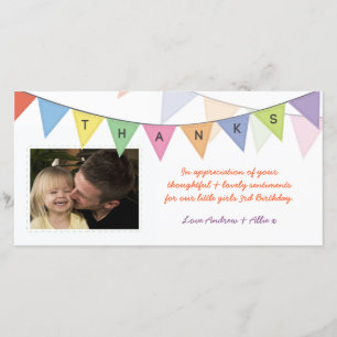 Birthday Gift Thank You Banner Glossy Photocard Card