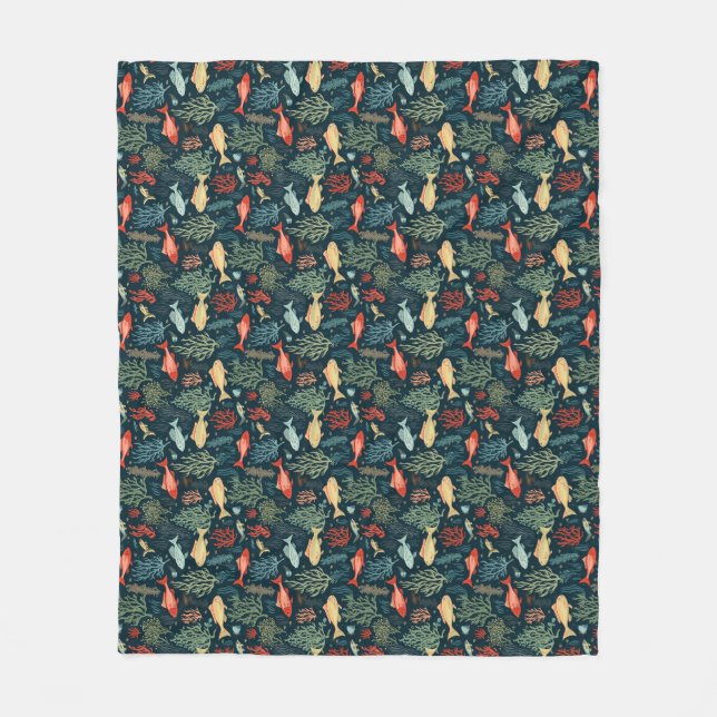 Birthday Gift | The Ocean Doesn’t Rush Fleece Blanket (Front)