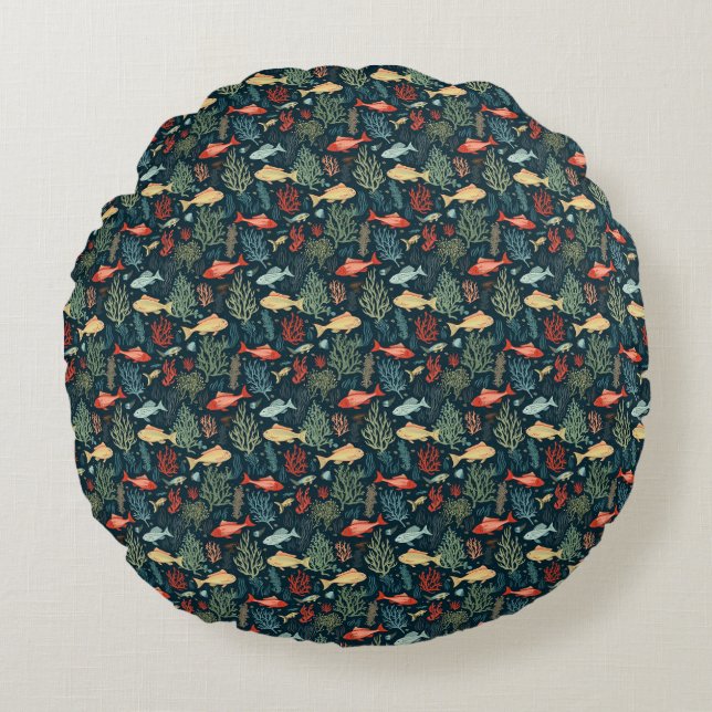 Birthday Gift | The Ocean Doesn’t Rush Round Cushion (Front)