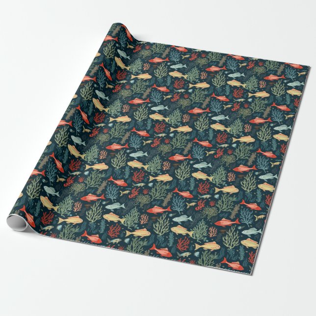 Birthday Gift | The Ocean Doesn’t Rush Wrapping Paper (Unrolled)