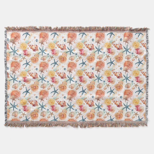 Birthday Gift | The Sea Casts Its Spell Forever Throw Blanket (Front)