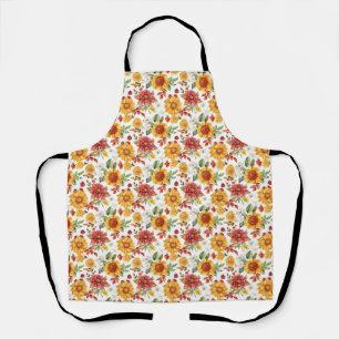 Birthday Gift Vibrant Floral Arrangement Apron