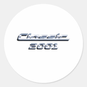 Birthday Gift Vintage Classic Car 2001 Round Sticker
