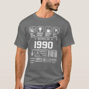Birthday Gift Vintage Design Awesome Since 1990 T-Shirt