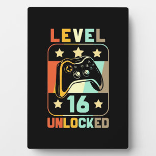 Birthday Gift Vintage Level 16 Unlocked Plaque