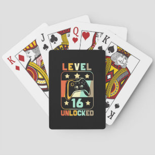 Birthday Gift   Vintage Level 16 Unlocked Playing Cards