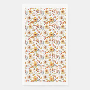 Birthday Gift Watercolor Autumn Floral Napkin