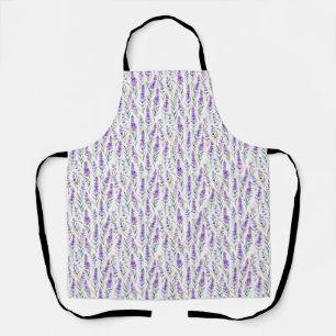 Birthday Gift   Watercolor Lavender Flowers Seamle Apron