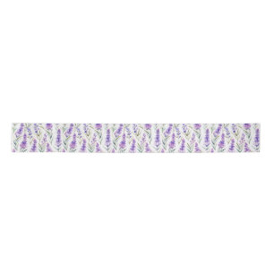 Birthday Gift   Watercolor Lavender Flowers Seamle Satin Ribbon