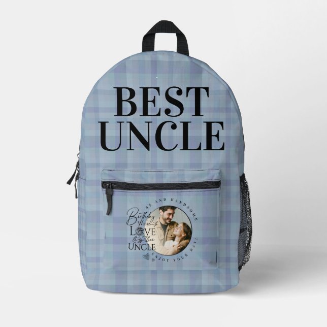 Birthday Gifts For Uncle | Custom Photo Printed Backpack (Front)