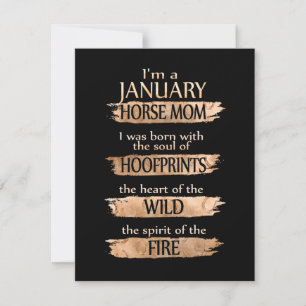 Birthday Gifts   I'm A January Horse Mum Card