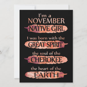 Birthday Gifts I'm A November Native Child Holiday Card