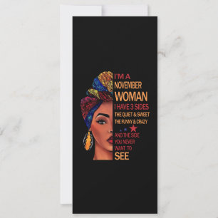 Birthday Gifts   I'm A November Woman Holiday Card